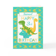 Kinder Dinosaurier 3. Geburtstag Blau