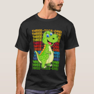 Kinder Dinosaurier 3. Geburtstag T-Shirt