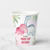 Kinder Dinosaurier 3. Geburtstags-Party Pappbecher (Rückseite)