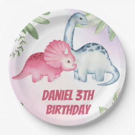 Kinder Dinosaurier 3. Geburtstags-Party Pappteller