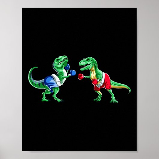 Kinder Dinosaurier Boxing T Rex T Shirt Geschenkha Poster (Vorne)