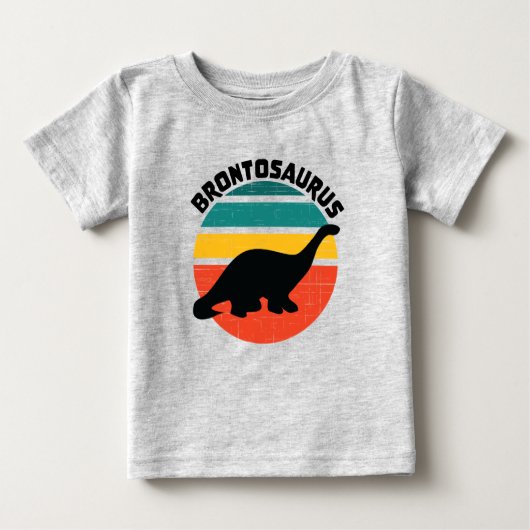 Kinder Dinosaurier Brontosaurus Retro Sunset gestö Baby T-shirt (Vorderseite)