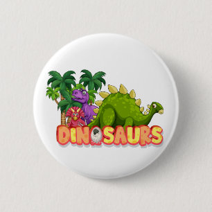 Kinder Dinosaurier  Button
