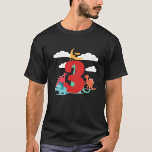 Kinder Dinosaurier Dino 3 Geburtstag Ich bin 3 Jun T-Shirt