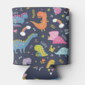 Kinder Dinosaurier: Farbenfrohe Vintage Muster Dosenkühler (Rückseite)