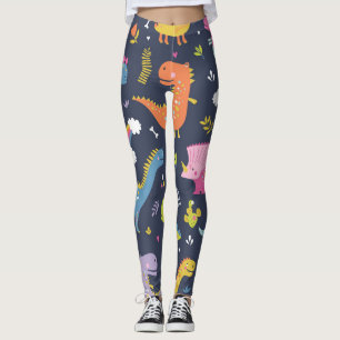 Kinder Dinosaurier: Farbenfrohe Vintage Muster Leggings
