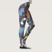 Kinder Dinosaurier: Farbenfrohe Vintage Muster Leggings (Rechts)