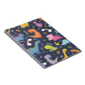 Kinder Dinosaurier: Farbenfrohe Vintage Muster Notizblock (Rechte Seite)