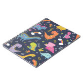 Kinder Dinosaurier: Farbenfrohe Vintage Muster Notizblock (Linke Seite)