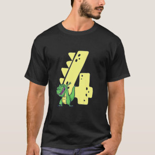 Kinder Dinosaurier Geburtstag 4 Jahre Junge Rex 4. T-Shirt