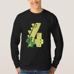 Kinder Dinosaurier Geburtstag 4 Jahre Junge Rex 4. T-Shirt