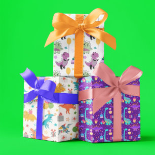 Kinder-Dinosaurier-Geburtstag  Geschenkpapier Set