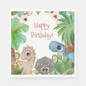 Kinder-Dinosaurier-Geburtstag Serviette (Vorderseite)