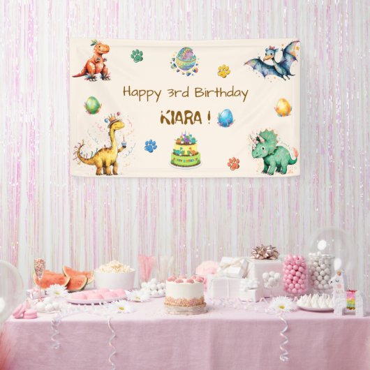 Kinder Dinosaurier Geburtstagsbanner Banner (Party)