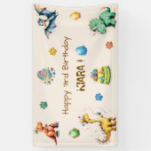Kinder Dinosaurier Geburtstagsbanner Banner (Vertikal)