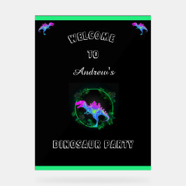Kinder Dinosaurier Geburtstagsparty Begrüßungszeic Acrylschild