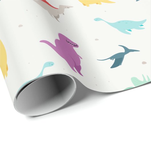 Kinder Dinosaurier Geschenkpapier (Rolleneckpunkt)