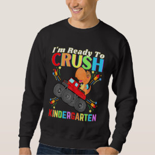 Kinder Dinosaurier Ich bin bereit Kindergarten Spa Sweatshirt