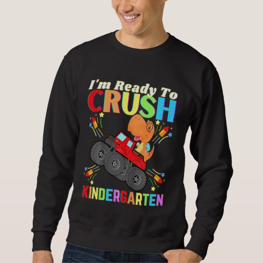 Kinder Dinosaurier Ich bin bereit Kindergarten Spa Sweatshirt (Vorderseite)