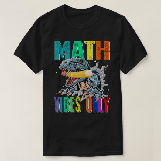 Kinder Dinosaurier MATH Vibes nur für Kinder nach T-Shirt (Design vorne)