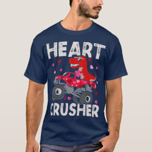 Kinder Dinosaurier Monster Truck T Rex Valentines  T-Shirt