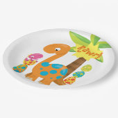 Kinder Dinosaurier Ostereier Party Personalisiert Pappteller (Schrägansicht)