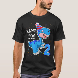 Kinder Dinosaurier Rawr I m 2 Years 2. Geburtstag T-Shirt