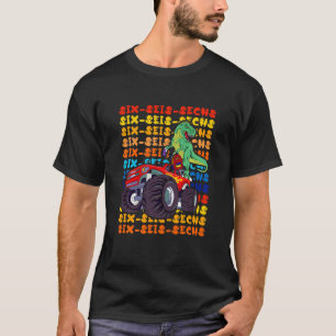 Kinder Dinosaurier Rex Monster Truck 6. Geburtstag T-Shirt