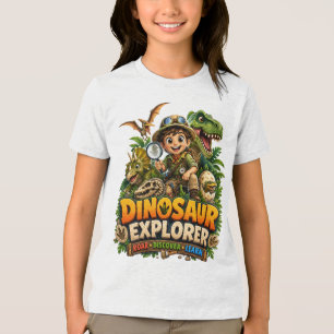 Kinder-Dinosaurier-Shirt Zukünftiger Paläontolog Tri-Blend Shirt
