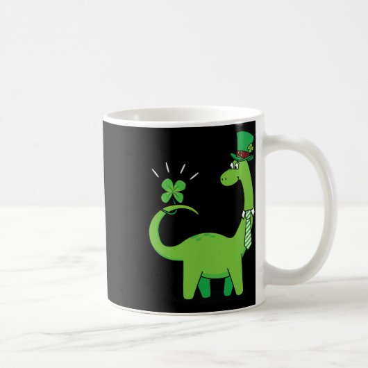 Kinder-Dinosaurier-St.-Patricks-Day-Shamrock-Shirt Kaffeetasse (Rechts)