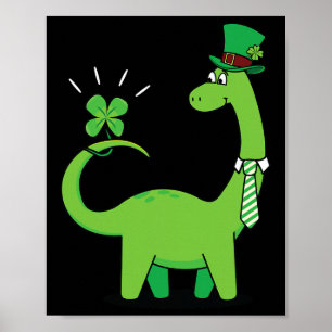 Kinder-Dinosaurier-St.-Patricks-Day-Shamrock-Shirt Poster