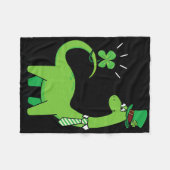 Kinder-Dinosaurier-St.-Patricks-Tag-Shamrock-Shirt Fleecedecke (Vorderseite (Horizontal))