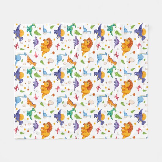 Kinder Dinosaurier und Eier Fleecedecke (Vorderseite (Horizontal))