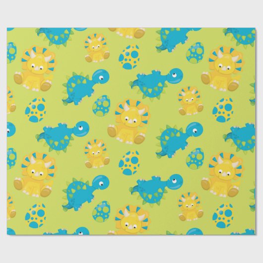 Kinder Dinosaurier und Eierverpackungspapier Geschenkpapier (Flach)