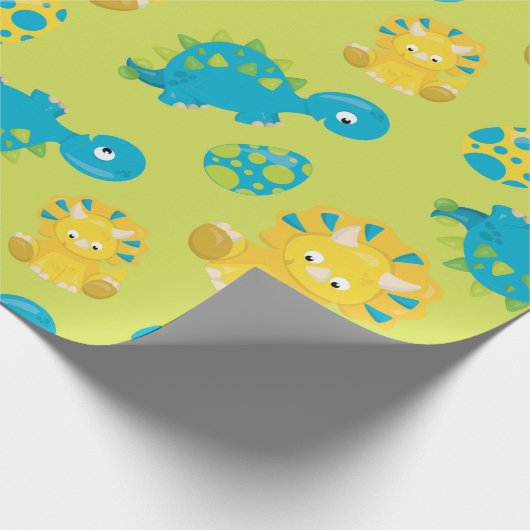 Kinder Dinosaurier und Eierverpackungspapier Geschenkpapier (Ecke)