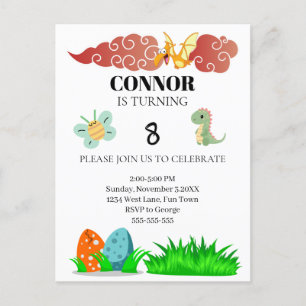 Kinder Dinosour Thema Geburtstag Postkarte