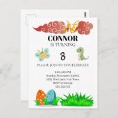 Kinder Dinosour Thema Geburtstag Postkarte (Vorne/Hinten)