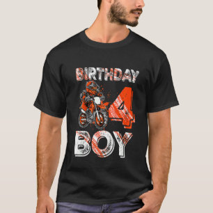Kinder Dirt Bike 4. Geburtstag Dirtbike Motorrad T-Shirt