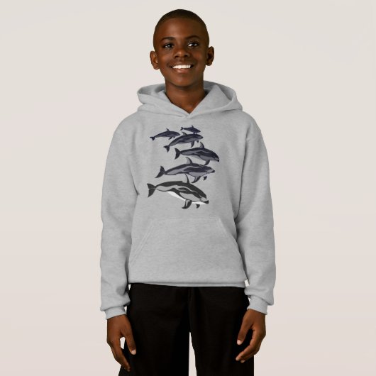 Kinder Dolphin Hoodie White Side Dolphin Sweatshir (Vorne ganz)