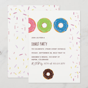 Kinder-Donut-Party-Einladung Einladung