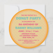 Kinder Donut Party Girl Geburtstag Einladung (Rückseite)