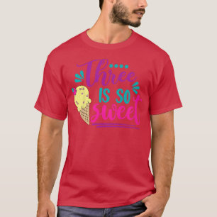 Kinder drei ist so süße Eiscreme 3. Geburtstagskin T-Shirt