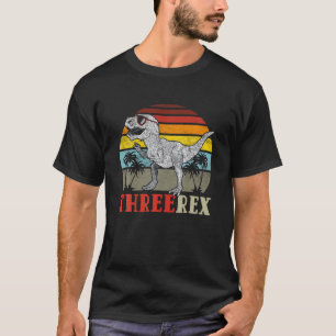 Kinder Drei Kinder Rex Geburtstag 3 Jahre alter Di T-Shirt