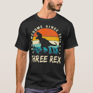 Kinder Drei Re 3. Geburtstag Dritter Dinosaurier 3 T-Shirt