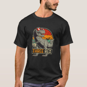 Kinder Drei Rex 3. Geburtstag Boy Toolder Dinosaur T-Shirt