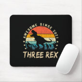 Kinder Drei Rex 3. Geburtstag Dritter Dinosaurier Mousepad (Mit Mouse)