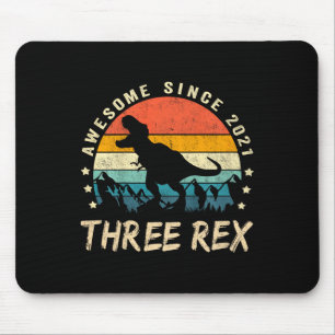 Kinder Drei Rex 3. Geburtstag Dritter Dinosaurier Mousepad