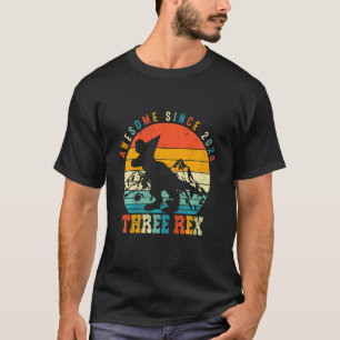 Kinder Drei Rex 3. Geburtstag Junge Dritte Dinosau T-Shirt
