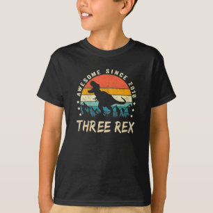 Kinder Drei Rex 3. Geburtstag Shirt Dritter Dinosa