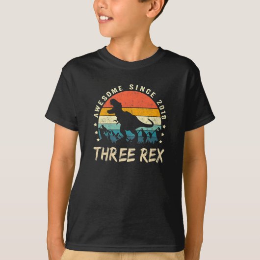 Kinder Drei Rex 3. Geburtstag Shirt Dritter Dinosa (Vorderseite)